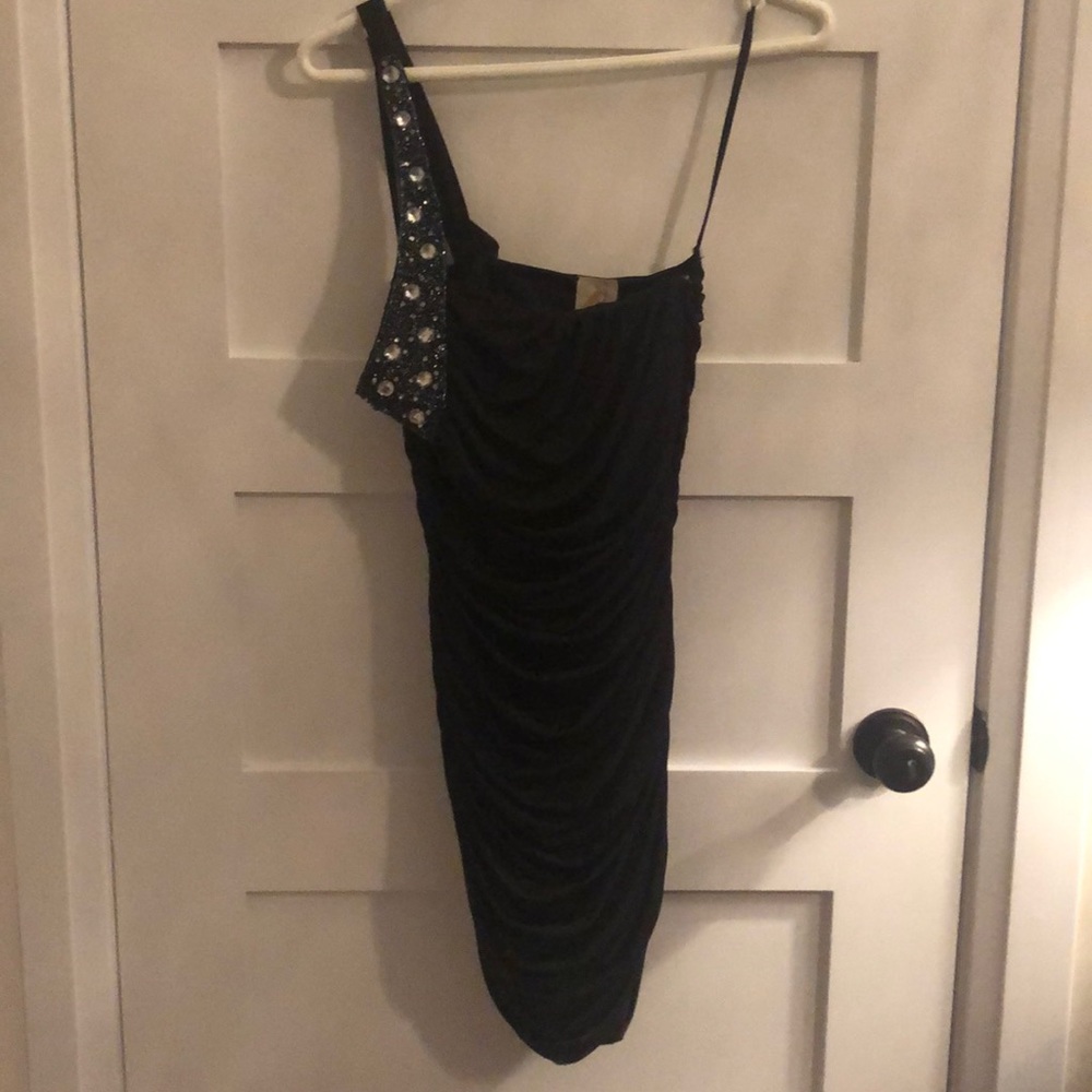 Dress with stone accents along the neck line